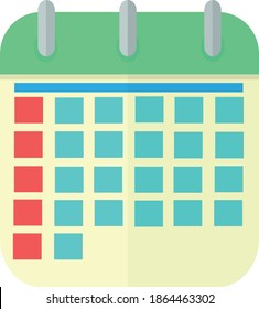 Calendar icon is light green