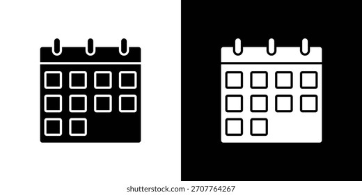 Calendar icon line art editable stroke and solid collection for app design