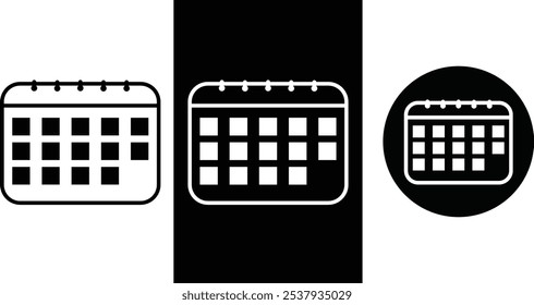 Calendar Icon Line Art, Outline Vector, Stock Illustrations, Silhouette, Graphics and Calendar Logo Design