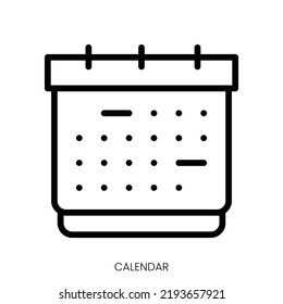 calendar icon. Line Art Style Design Isolated On White Background