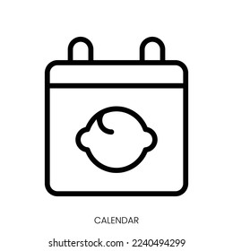 calendar icon. Line Art Style Design Isolated On White Background