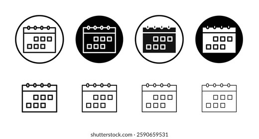 Calendar icon line art vector