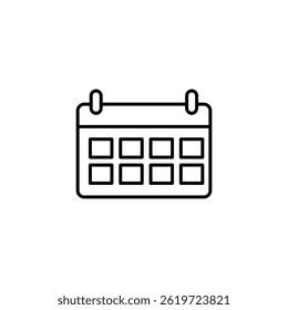 Kalender-Symbol Linie Art Vektor, einfache flache schwarze trendige Stil Illustration für Web und App..eps
