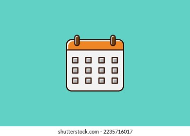 Calendar icon line color vector design