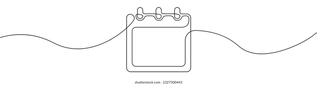 Calendar icon line continuous drawing vector. One line Calendar icon vector background. A calendar with a check mark icon. Continuous outline of a calendar icon.