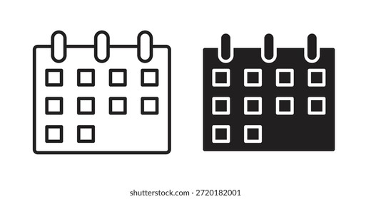 Calendar icon in line design. Simple icon vector