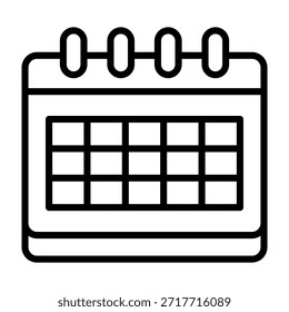 Calendar Icon Line Design Vector Illustration