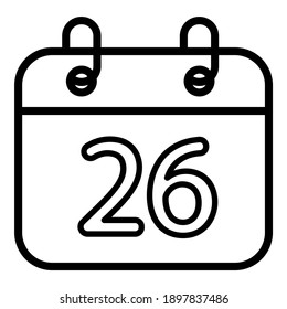 calendar icon,  line icon isolated