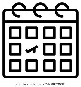 calendar icon line style, suitable for web and mobile app.