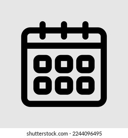 Calendar icon in line style, use for website mobile app presentation