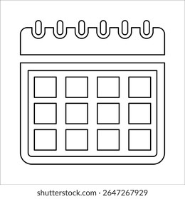 Icono de calendario, Vector de líneas