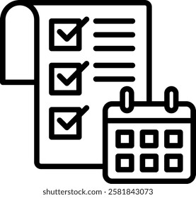 Calendar Icon Line Vector Illustration