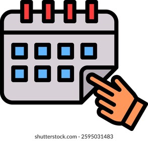 Calendar Icon Lineal Color Vector Illustration