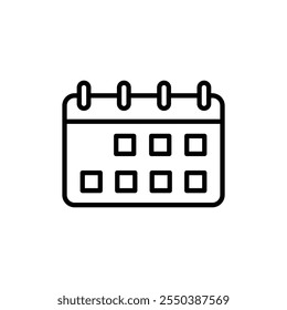 Ícone de calendário logotipo linear isolado