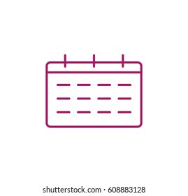 Calendar icon. Linear style. Isolated vector.
