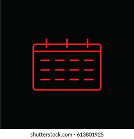 Calendar icon. Linear style. Isolated vector.