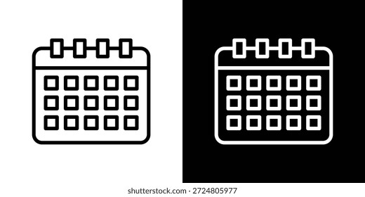 Calendar icon logo concept in strokes