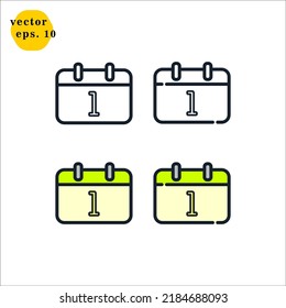 Plantilla de vectores de diseño de logotipo de iconos de calendario