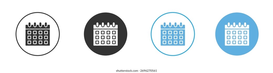 Conjunto de diseño de Plantilla de logotipo de icono de calendario
