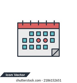 ilustración vectorial del logotipo del icono del calendario. Plantilla de símbolo de administración de tiempo para la colección de diseño gráfico y web