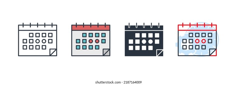 calendar icon logo vector illustration. Time management symbol template for graphic and web design collection