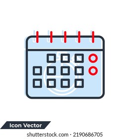 ilustración vectorial del logotipo del icono del calendario. plantilla de símbolo de calendario para colección de diseño gráfico y web