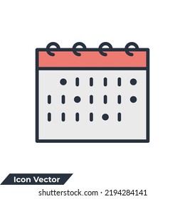 calendar icon logo vector illustration. calendar symbol template for graphic and web design collection