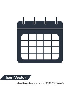 ilustración vectorial del logotipo del icono del calendario. Plantilla de símbolo de administración de tiempo para la colección de diseño gráfico y web