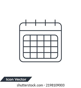 ilustración vectorial del logotipo del icono del calendario. Plantilla de símbolo de administración de tiempo para la colección de diseño gráfico y web