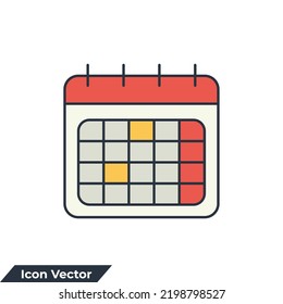 calendar icon logo vector illustration. Time management symbol template for graphic and web design collection