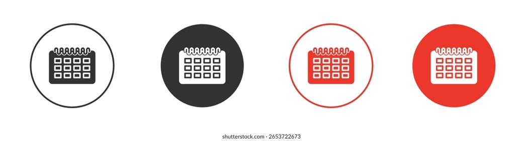 Icono del calendario para el logotipo, símbolo de la muestra del Vector para el diseño