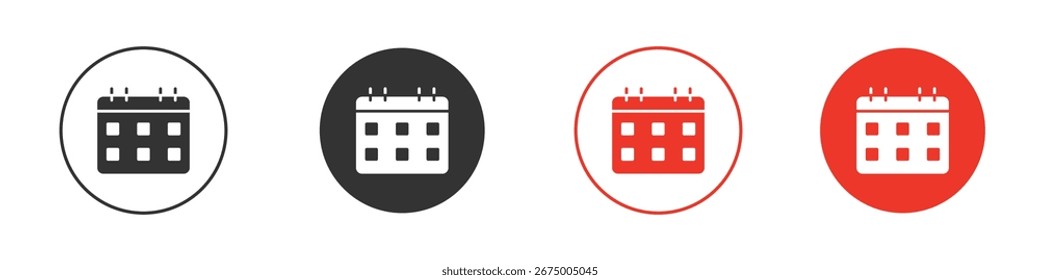 Calendar icon for logo, vector sign symbol for design