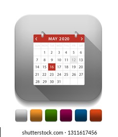 calendar icon With long shadow over app button