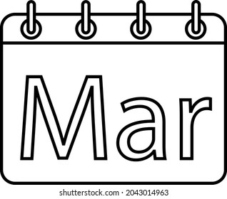 icono de calendario con mes de marzo