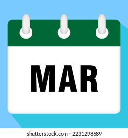 Icono de calendario para marzo. Ilustración vectorial.