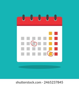 Calendar icon. Mark the date flat vector design