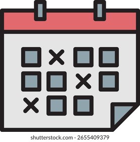 Icono de calendario con fechas marcadas