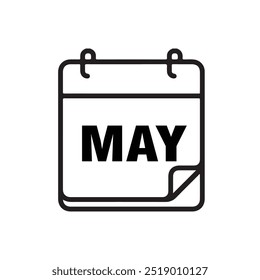 calendar icon may simple design,
black line 