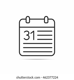 Calendar icon, minimal line style, vector eps10 illustration