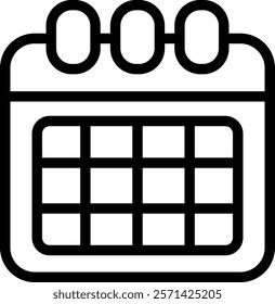 Calendar icon minimalist vector design.