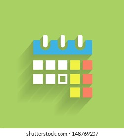 Icono de calendario diseño plano moderno
