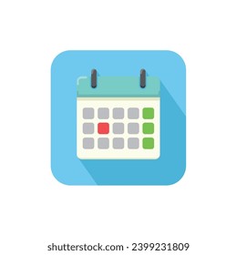 icono de calendario, icono moderno con sombra larga