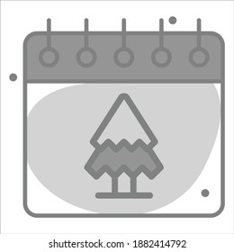 calendar icon, modern style Christmas and New Year line icon, Isolated winter holiday symbols