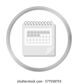 Calendar icon in monochrome style isolated on white background. Pregnancy symbol stock vector illustration.