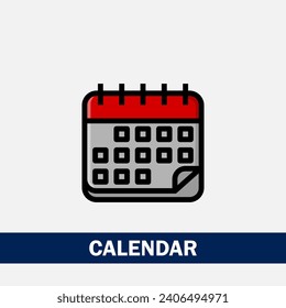 calendar icon, month, schedule, elements for design with simple flat icon styles