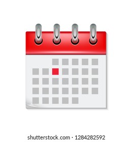 Calendar icon with month time symbol. Flat agenda day reminder event calendar design button.