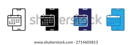 Calendar Icon Multi Style Vector Illustration