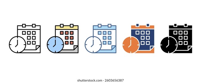 Calendar icon with multiple style
