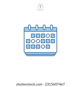 Calendar icon. A neat and organized vector illustration of a calendar, symbolizing scheduling, planning, and keeping track of important dates.