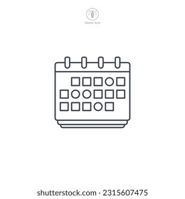 Calendar icon. A neat and organized vector illustration of a calendar, symbolizing scheduling, planning, and keeping track of important dates.
